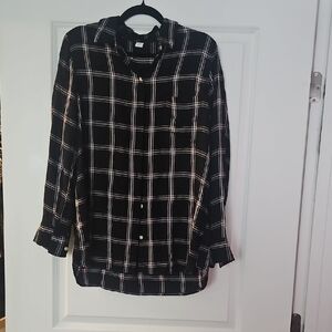 Old Navy Black and White Checkered Shirt